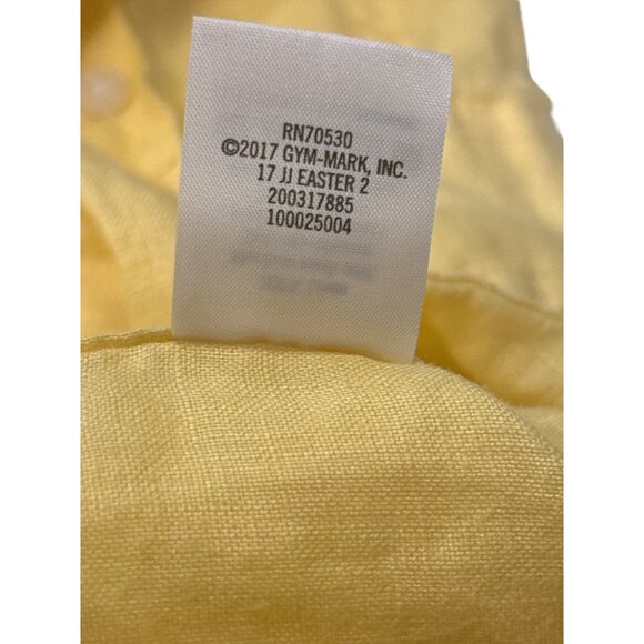 Janie and Jack Yellow Linen Button Shirt Boys Size 7 Long Sleeve - Picture 6 of 9